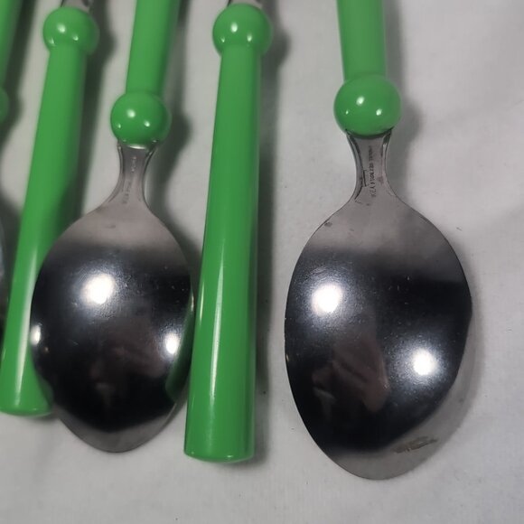 IKEA Grammatik Green 8 Lot Set Vintage Stainless Flatware Cutlery Spoon Utensils - Picture 6 of 15